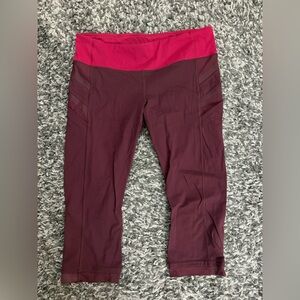 Lululemon crops burgundy and pink